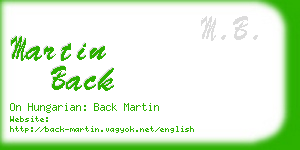 martin back business card